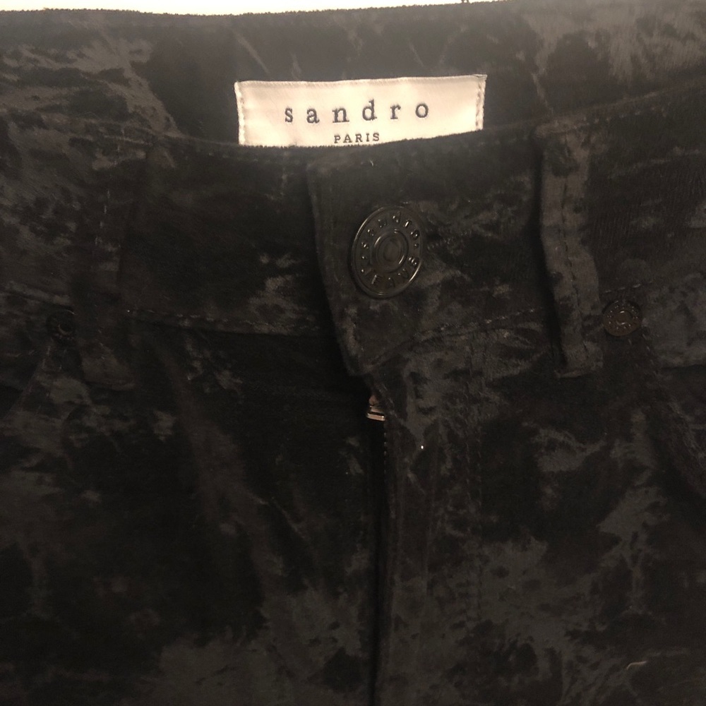Black velvet high waisted pants